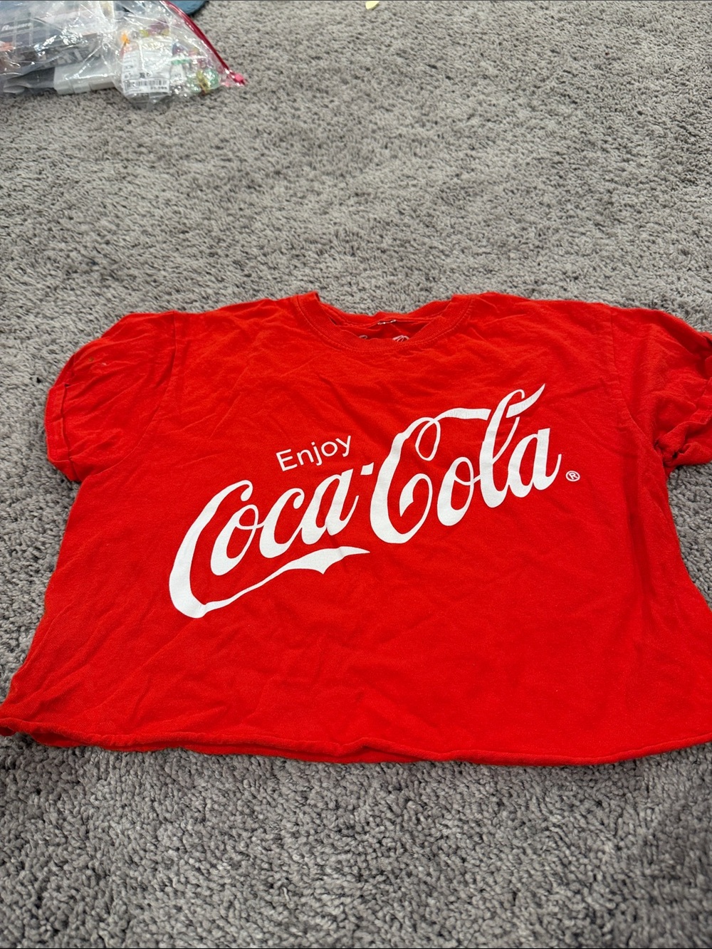 Coca Cola Red Short Sleeve Tee with White Script Logo